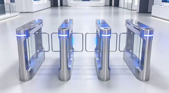 Comprar Turnstile de barreira de balanço durável com motor sem escovas de corrente contínua e leitor de cartões integrado para controlo de entrada online manufacture